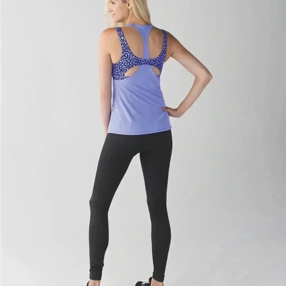 Lululemon All Sport Support Tank Lullaby / Ace Spot Lullaby Black 6 - Picture 1 of 8